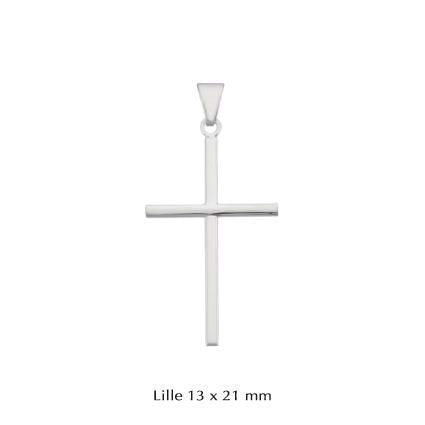 Stolpe kors vedhæng i sterlingsølv Small 13 x 21 mm fra BNH.